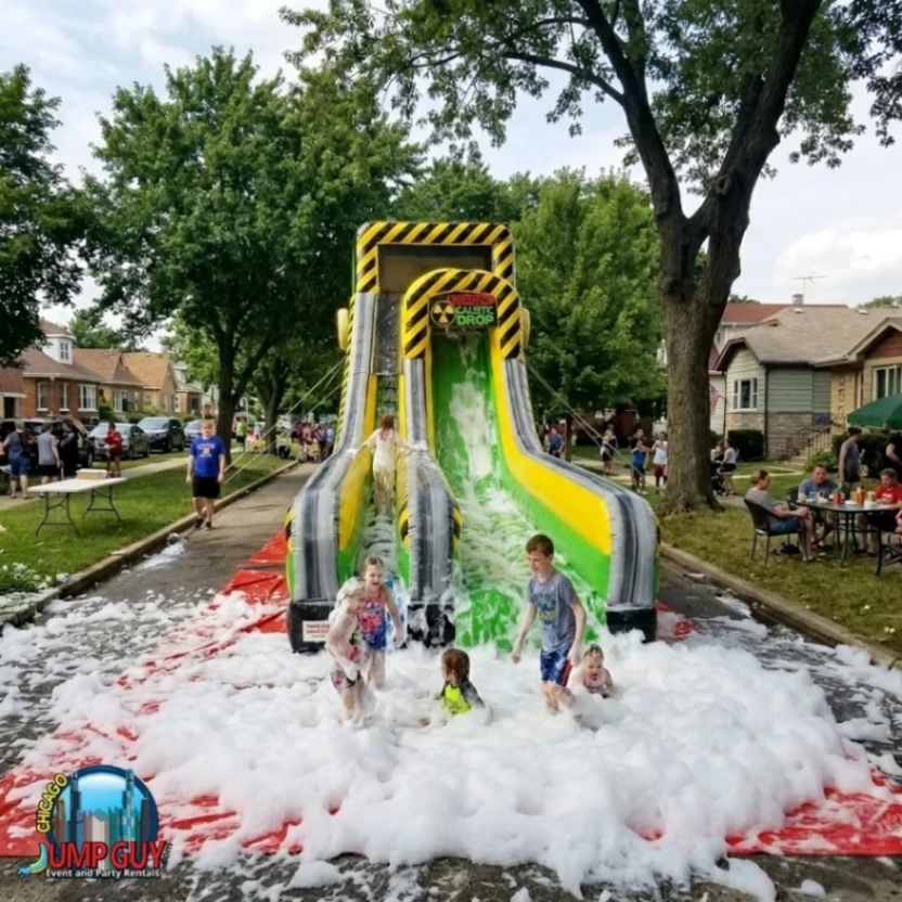 20Ft Caustic Drop Foam Machine Water Slide Featured rental for Mundelein IL events in ZIP code 60060