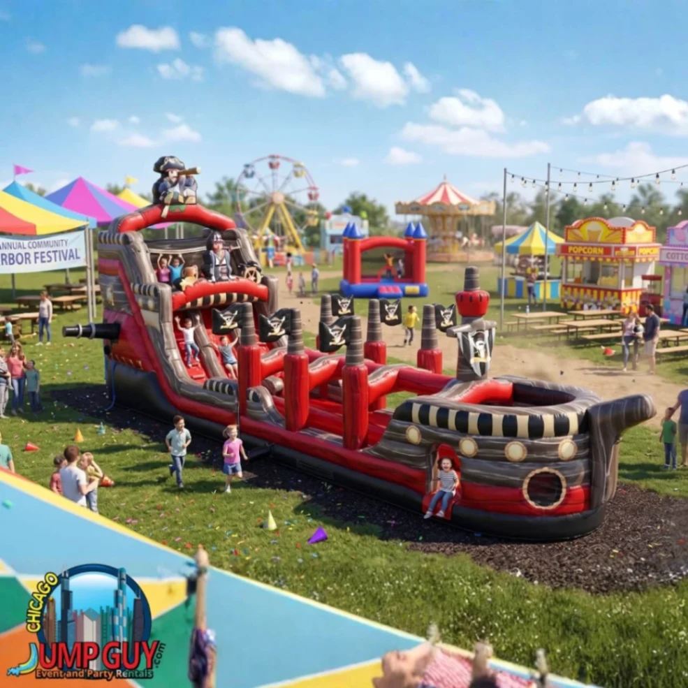 22Ft Black Pearl Dual Lane Pirate Water Slide rental for Mundelein IL events in ZIP code 60060