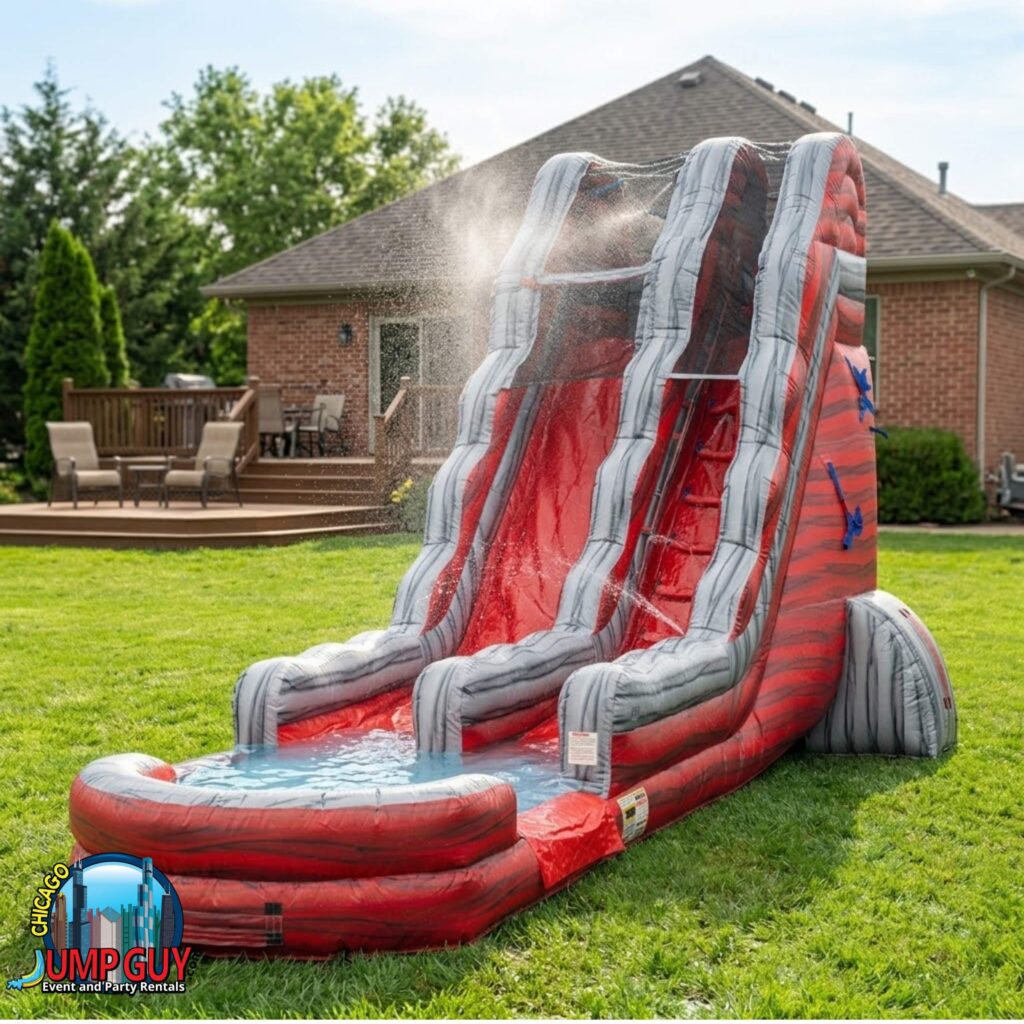 22Ft Red Rock Falls Dual Lane Water Slide Product rental for Mundelein IL events in ZIP code 60060