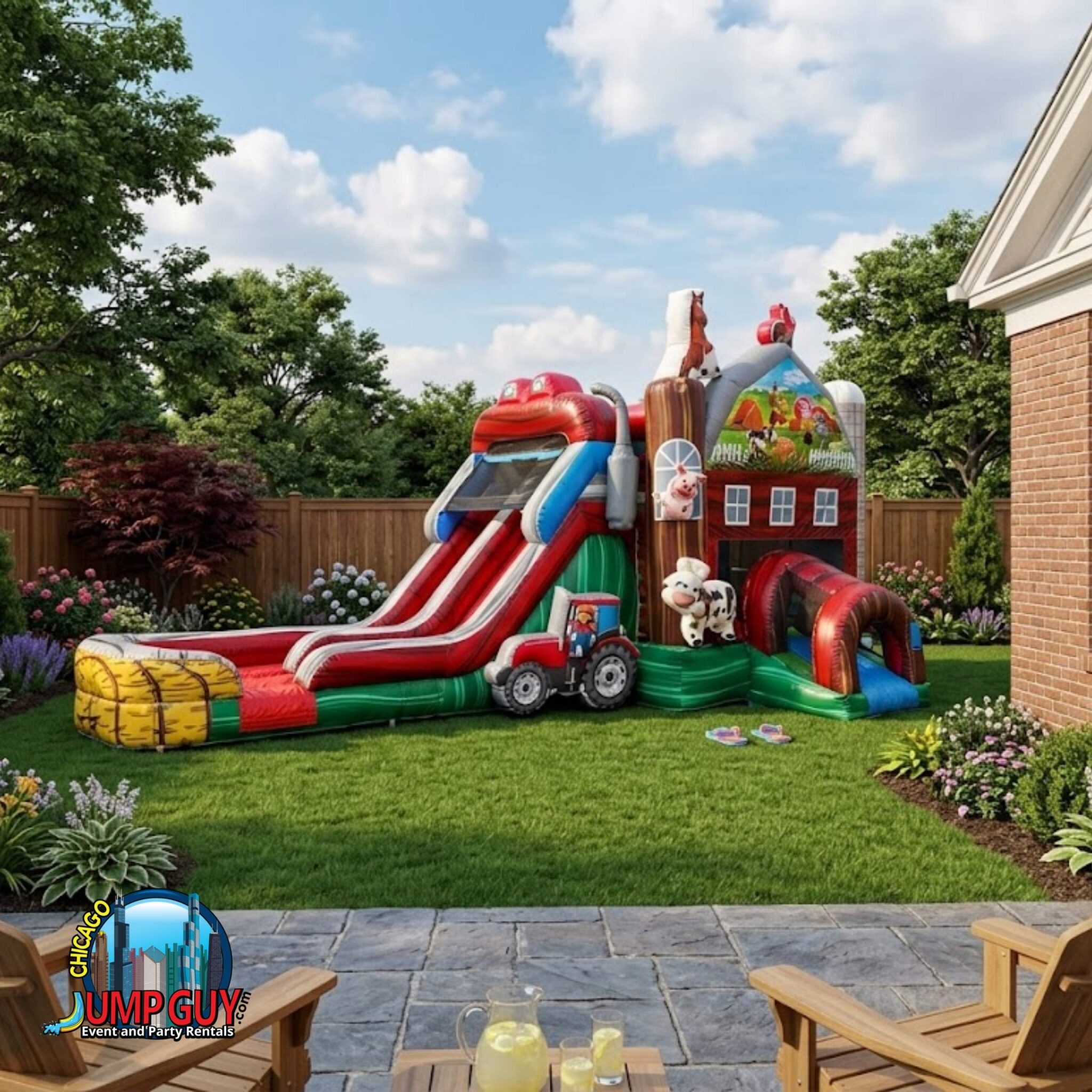 Barnyard Farm Bounce Slide Wet rental for Mundelein IL events in ZIP code 60060