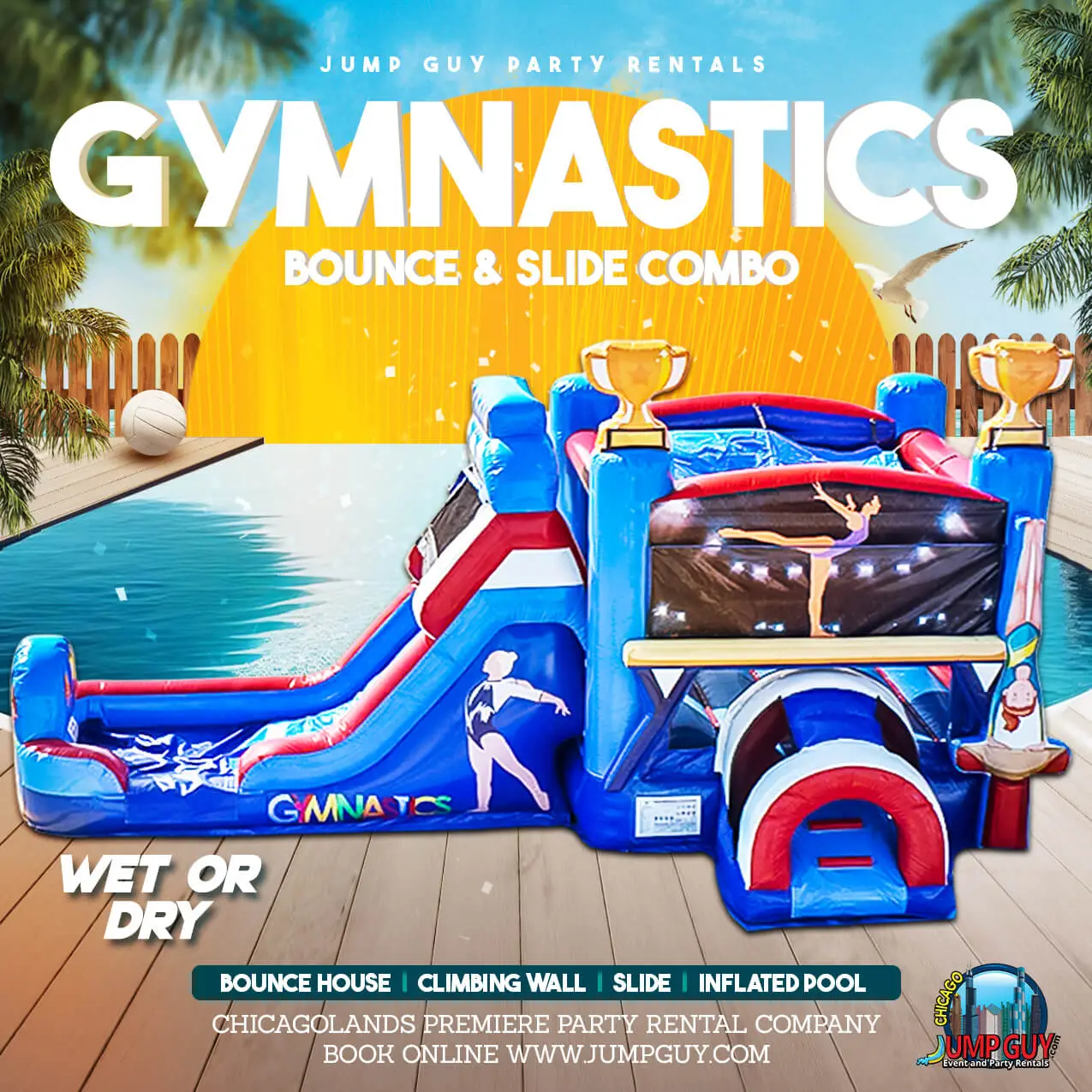 Gymnastics Bounce House Slide rental for Mundelein IL events in ZIP code 60060